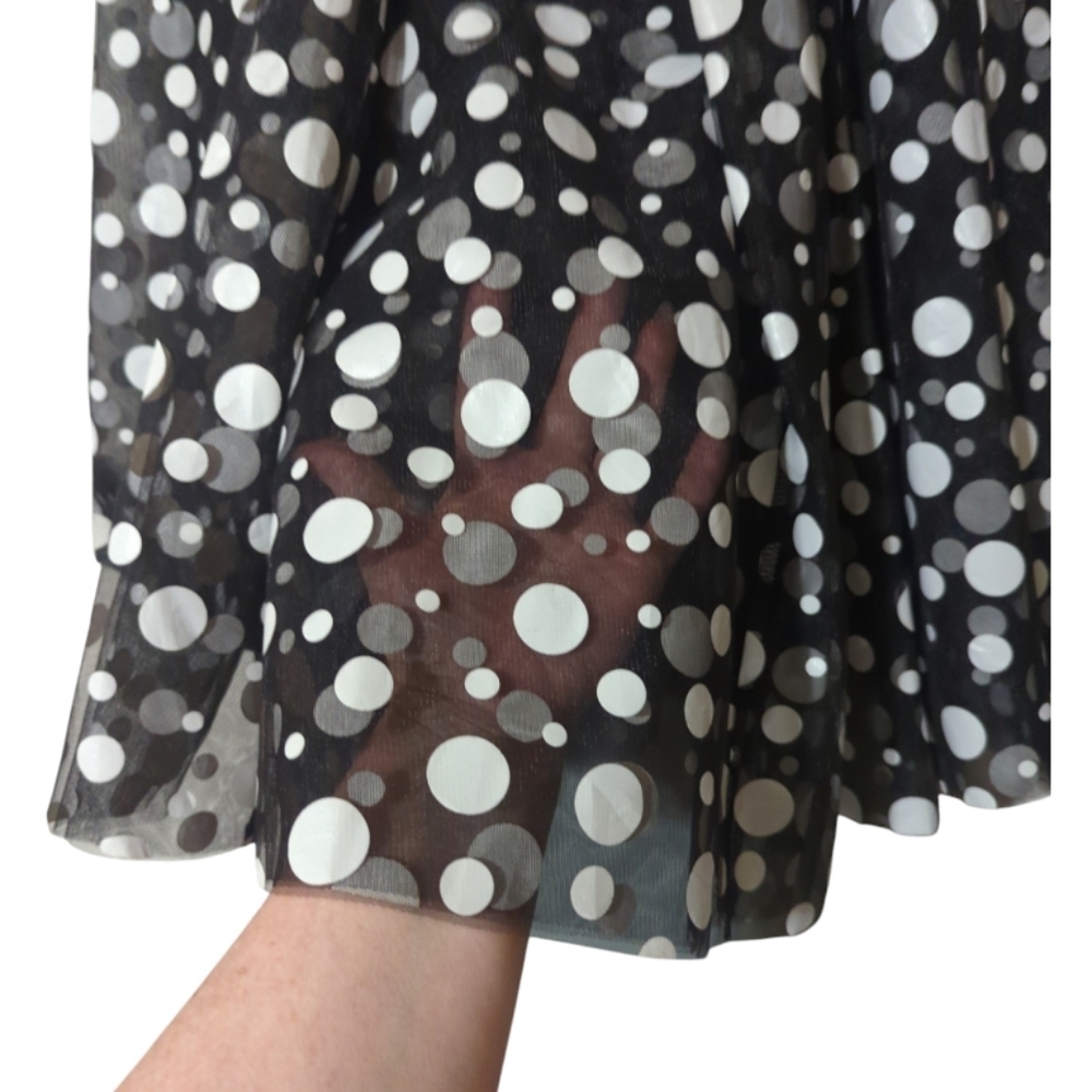 Lane Bryant Black & White Polka Dot Party Skirt with Tulle - Picture 6 of 8